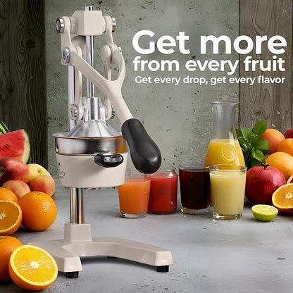 Zulay Kitchen Cast Iron Juicer - Heavy Duty Manual Juicer with Detachable Strainers for Easy Cleaning, Orange Juice Press for Citrus Fruits, Perfect for Bartenders, Juice Lovers & Health Enthusiasts