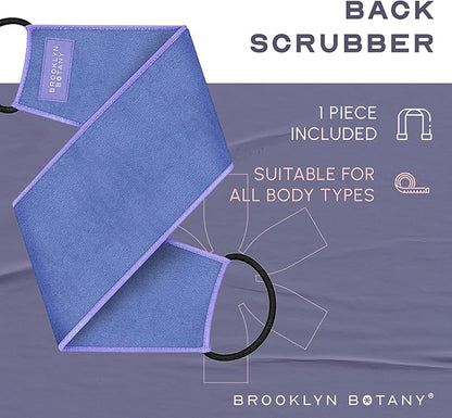 Brooklyn Botany Exfoliating Back Scrubber for Shower and Bath with Handles – Heavy Duty Exfoliating Body Scrubber for Massage and Dead Skin Remover for Body – 32.5” x 5”
