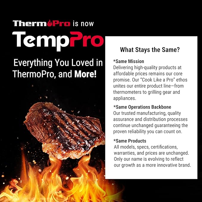 TempPro Digital Instant Read Meat Thermometer for Grilling Waterproof Kitchen Food Thermometer with Calibration Backlight Baking Bread Candy Thermometer Cooking Tools Utensils (Previously ThermoPro)