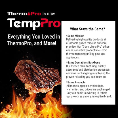 TempPro Digital Instant Read Meat Thermometer for Grilling Waterproof Kitchen Food Thermometer with Calibration Backlight Baking Bread Candy Thermometer Cooking Tools Utensils (Previously ThermoPro)