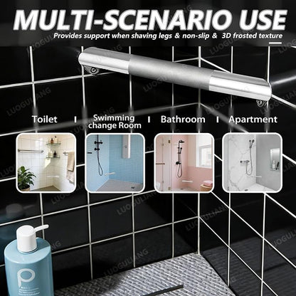 Shower Foot Rest Bar, Polished Chrome Corner Shower Foot Rest for Shaving Legs, Stainless Steel Wall Mounted Bathroom Shower Foot Step