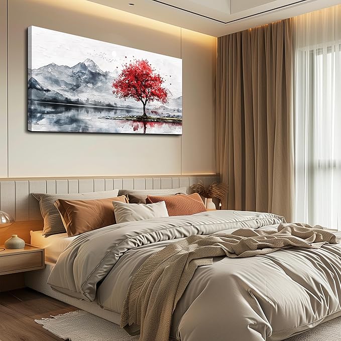 MHARTK66 60x30 Wall Art Home Wall Decor For Living Room Large Canvas Wall Art Bedroom Country Landscapes Wall Pictures Black And White Poster For Dining Room Modern Office Art Work Painting Prints