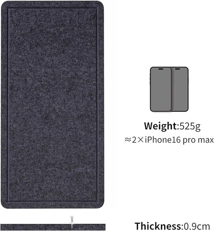 Bulletin Board, 35 x 17 1/2 inches Felt Board - Decorative Pin Board, Cork Board Alternative for Wall, Foldable Self-Adhesive Vision Board Prayer Board with 20 Pushpins Dark Gray