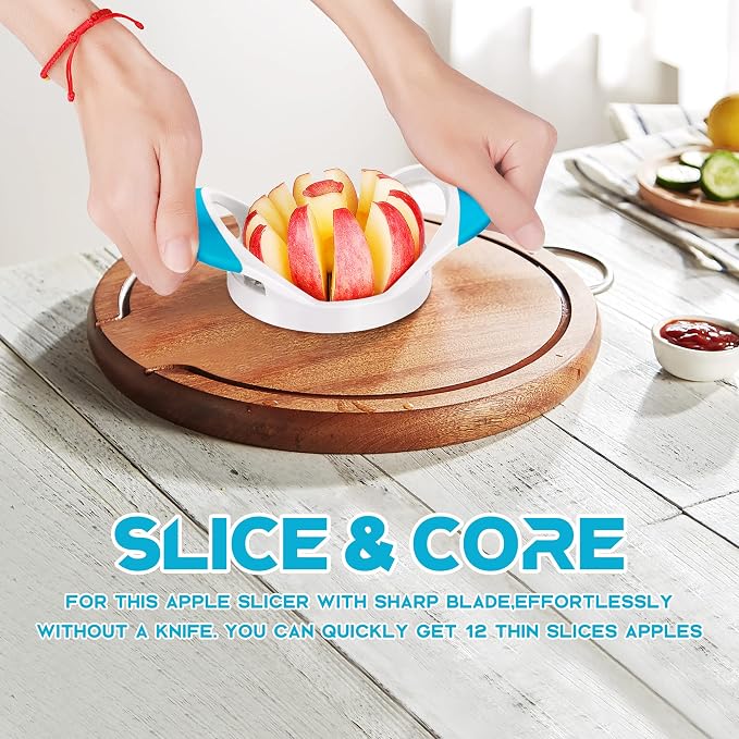 Supercenter Apple Cutter, Apple Corer and Slicer - 4.72 Inch Apple Slicer | Stainless Steel Apple Corer Tool with 12 Super Sharp Blades, lightweight Apple Slicer and Corer with Anti-slip Handle