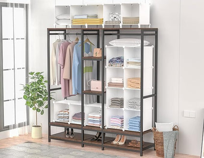 Closet Organizer, 12 Cube Closet Organizers and Storage, Portable Closet Shelves Clothing Storage, White