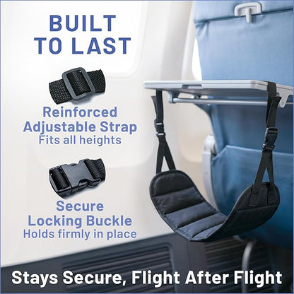 BASIC CONCEPTS Airplane Foot Hammock for Plane Travel Essentials - Airplane Travel Essentials, Long Flight Foot Rest - Plane Gadgets