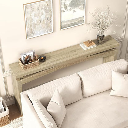 63-Inch Console Table Behind Sofa Rustic, Long Foyer Tables for Entryway Narrow, Modern Farmhouse Couch Table Wood for Hallway, Living Room, Home, Entrance, Light Tan Wood