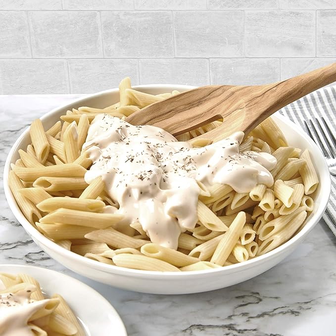 Tovolo Slotted Wooden Spoon, Olivewood Kitchen Utensil for Cooking & Serving, Natural Wood Spoodle with Comfortable Grip, Heat-Resistant Nonstick Safe, Durable Stirring Tool
