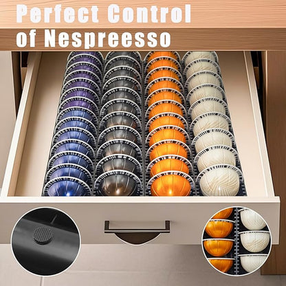 Coffee Pod Storage Holder Drawer Insert for Counter Compatible with Nespresso Vertuoline Capsules, Nespresso Pod Holder for Nespresso Vertuo for Home, Office, Coffee Station (2 Packs)