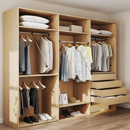 Pull Down Closet Rod Adjustable Width 26-35 Inches Floating Shelves Liftable Clothes 60lbs Hanger Heavy Duty Wardrobe Organizer Adjustable Home Clothes Storage Side & Back Mounted Closet Pole