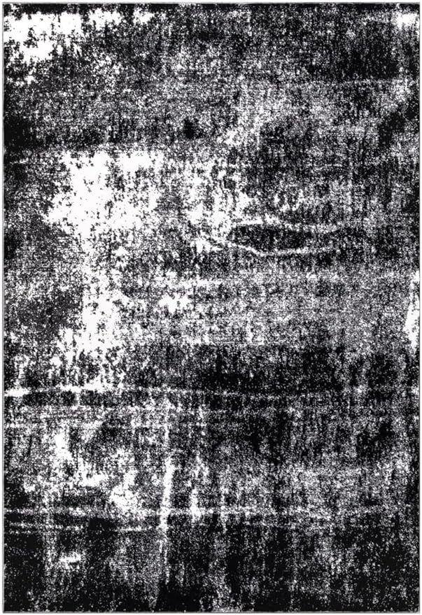 Keen Home Design Area Rugs - 48"x72" Non-Shedding, Thick Pile Abstract Rugs for Kitchen, Living Room, Bedroom, Dining Room, Entryway - Size: 4' x 6', Abstract Black
