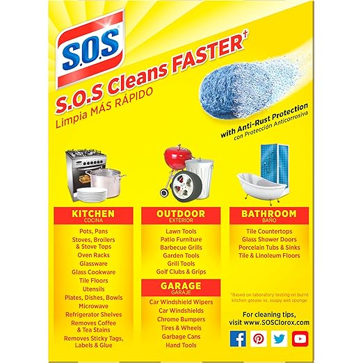 S.O.S Steel Wool Soap Pads,18 Count (Pack of 12)