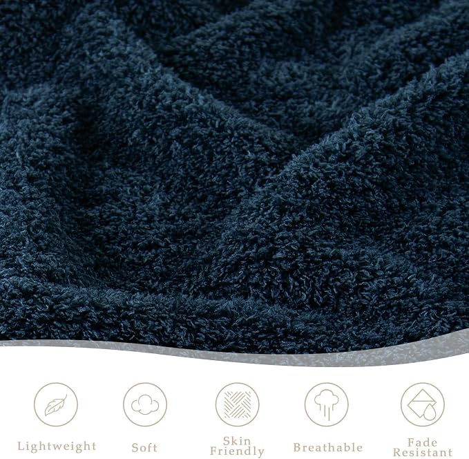 Exclusivo Mezcla Fleece Twin Size Bed Blanket, Ultra Soft, Lightweight and Fuzzy Navy Blue Blanket for Women, Home Decor, 60x80 Inches