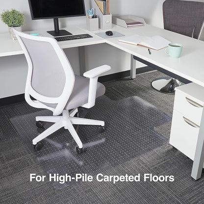 Staples Carpet Chair Mat with Lip, 45" x 53'', High-Pile, Clear (20362-CC)