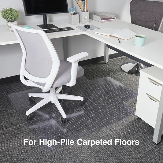 Staples Carpet Chair Mat with Lip, 45" x 53'', High-Pile, Clear (20362-CC)