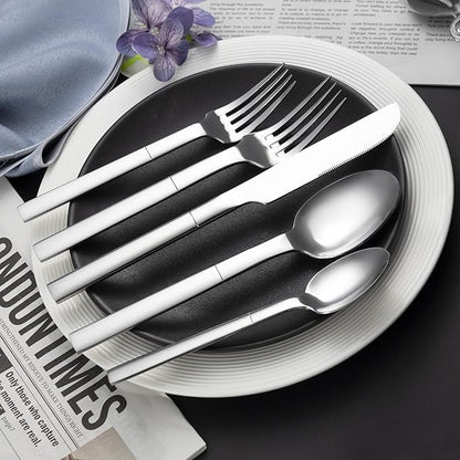 Heavy Duty Silverware Set for 4, 20 Piece Stainless Steel Flatware Utensils Cutlery Set Including Knife Fork and Spoon, Mirror Polished, Gift Package for Wedding Housewarming, Dishwasher Safe