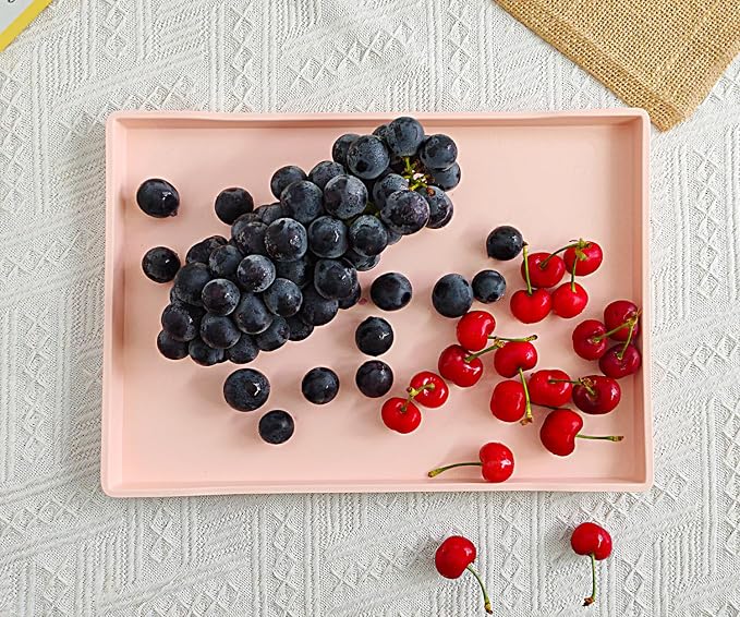 Pink Serving Tray (13.5 x 9.6 inch) for Serving Accessory, Spa, Coffee, Drinks, Cupcake Stand, Party Supplies, Coffee Table Decor, Vanity & Buffet Display.
