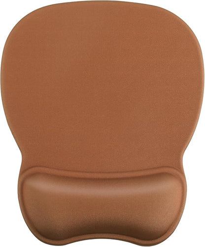 MROCO Ergonomic Mouse Pad with Gel Wrist Rest, 9.4 x 8.1 in, Coffee Brown | Ergonomic Shape Design, Multiple Pattern Options, Gel Wrist Comfort, Smooth Lycra Surface, Non-Slip PU Base
