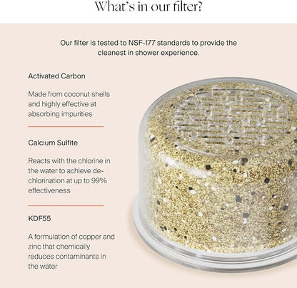 Canopy Filtered Shower Head - High Pressure Shower Head Filter for Hard Water - Shower Filter To Remove Impurities for Healthier Scalp, Skin & Hair - Support Hair Growth & Minimize Breakage - Brass