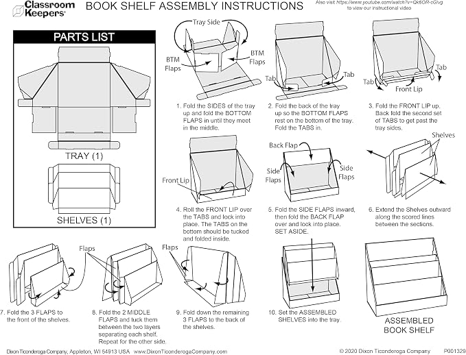 Classroom Keepers Sturdy Cardboard Book Shelf, 3-Tiered, Blue, 17" H x 20" W x 10" D, 1 Unit
