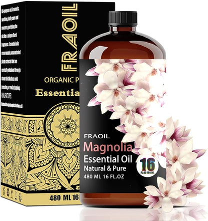 Magnolia Essential Oil, Magnolia Oil 16 Fl Oz 480 ML for Diffuser Humidifier Yoga Cleaning DIY Candle Soap Making Perfume Gift for Women Essential Oils FRAOIL (Magnolia 16 Fl Oz (Pack of 1))