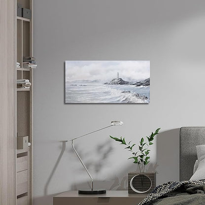 Belmrxne Coastal Wall Art White and Grey Bathroom Wall Decor Moden Aesthetic Artwork Fashion Small Canvas Painting for Hallway Entryway Living Room Bedroom 12x24 Inches