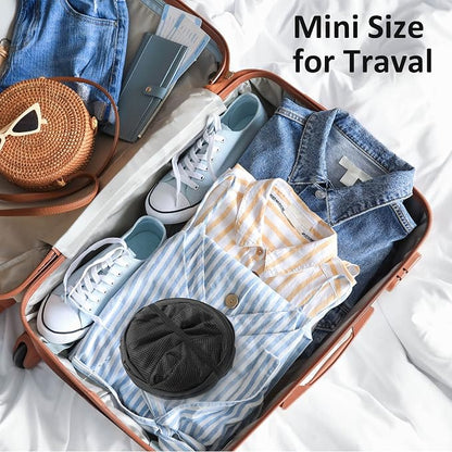 TECHMILLY Collapsible Mesh Pop Up Laundry Hamper with Sturdy Handles and Side Pocket - Portable Foldable Clothes Baskets for Dorm, Bathroom & Travel Storage (Black, 3 Packs)