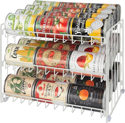 Kitchen Details 3 Tier Can Storage Organizer Rack in White