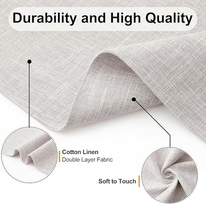 Homaxy Cloths Placemats for Dining Table Set of 12, Heat Resistant Washable Cotton Linen Blend Table Mats, Easy to Clean Place Mats for Indoor Outdoor Party Kitchen Decoration, 13" x 19", Beige