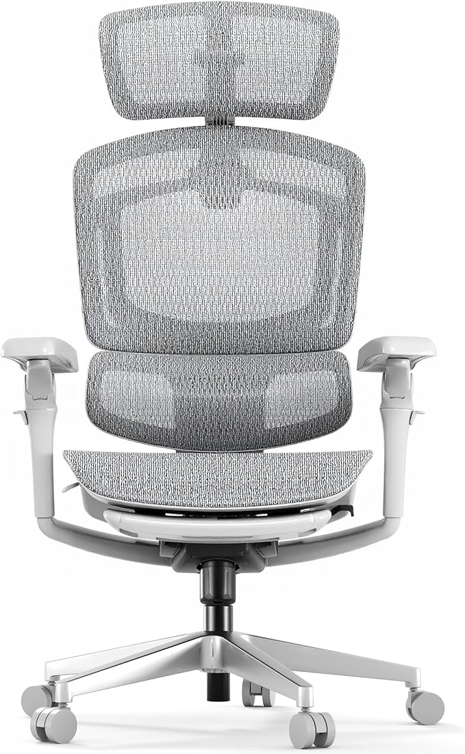 FLEXISPOT ErgoX-PRO Ergonomic Office Chair with Footrest Grey – AeroWeave 5.0 Mesh Seat, 5D Lumbar, 7D Armrests, 4D Headrest, 551LBS Capacity – Office, Gaming, Home