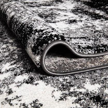 Keen Home Design Area Rugs - 48"x72" Non-Shedding, Thick Pile Abstract Rugs for Kitchen, Living Room, Bedroom, Dining Room, Entryway - Size: 4' x 6', Abstract Black