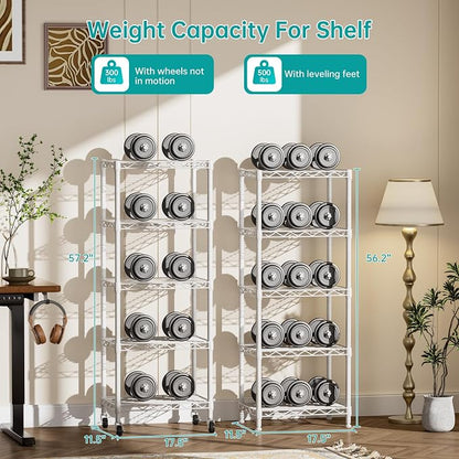 SINGAYE 6 Small Shelf Storage Wire Shelves Closet Bathroom Organizers Metal Pantry Kitchen Garage Shelving Unit Laundry Room Organization Home Narrow Rack Net Basket with Wheels White
