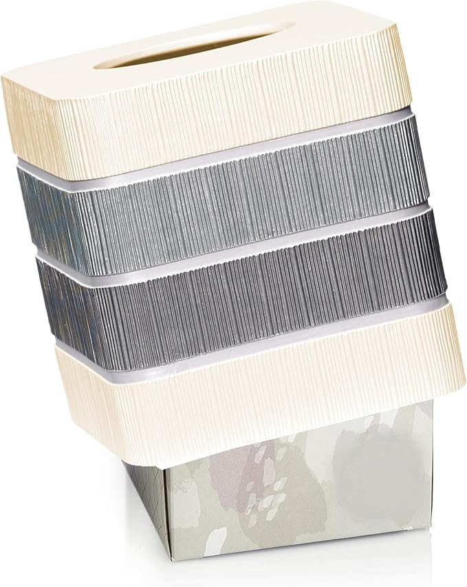 Resin Tissue Box Cover for Modern Home Decor - Minimalist Square Tissue Box Holder for Guest Room, Bedroom, Bathroom, Tabletop & Office - Durable and Aesthetic Tissue Holder, Modern