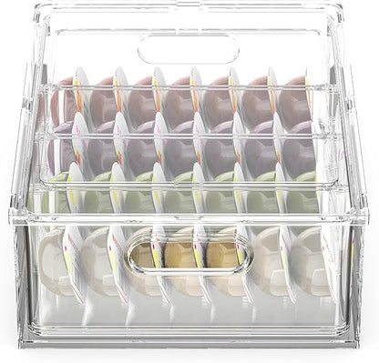 Refrigerator Storage Drawer for Bartesian Cocktail Pods, Stackable Bartesian Pod Holder for the Fridge, Hold 32 Bartesian Cocktail Capsules, Refrigerator Organizer Bins Storage Container -Clear