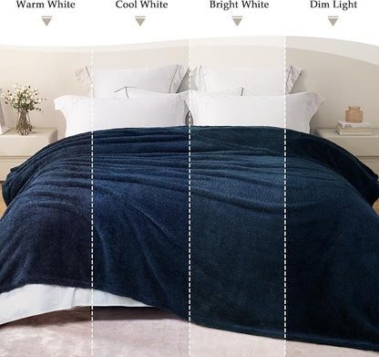 Exclusivo Mezcla Fleece Twin Size Bed Blanket, Ultra Soft, Lightweight and Fuzzy Navy Blue Blanket for Women, Home Decor, 60x80 Inches