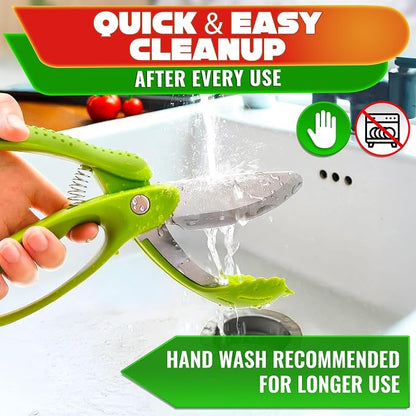 Salad Scissors for Chopped Salad - Effortless Double-Blade Chopping in Bowl, No Knife or Cutting Board Needed - 8.9" Stainless Steel Vegetable Scissors, Safety Lock, Lettuce Cutter Tool for Veggies