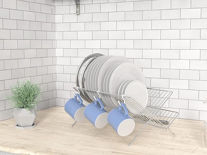 Simple Houseware Collapsible Dish Drying Rack, Chrome