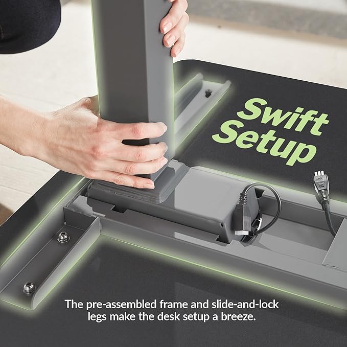Vari ComfortEdge 72x30 Inch Electric Standing Desk – Height Adjustable Large Office Sit Stand VariDesk with Sloped Edge, Memory Presets, 180 LB Capacity + Tool-Free Assembly (Black)