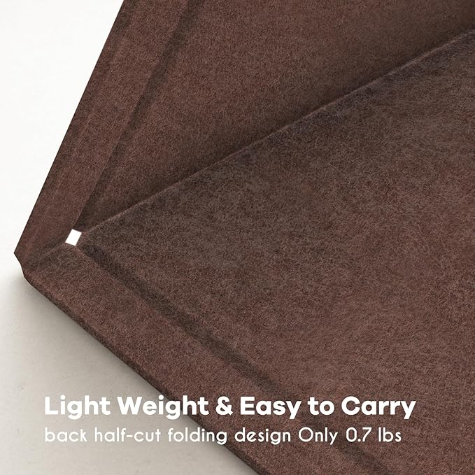 Bulletin Board, 24 x 18 inches Felt Board Decorative Pin Board, Cork Board Alternative for Wall, Foldable Photo Board Self-Adhesive Vision Board Mood Board with 20 Pushpins - Saddle Brown