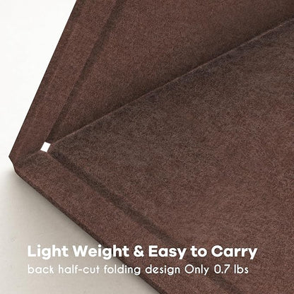 Bulletin Board, 24 x 18 inches Felt Board Decorative Pin Board, Cork Board Alternative for Wall, Foldable Photo Board Self-Adhesive Vision Board Mood Board with 20 Pushpins - Saddle Brown