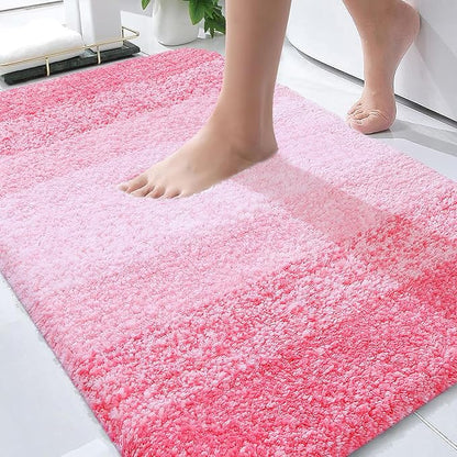 OLANLY Bathroom Rugs Mat 36x24, Extra Soft Absorbent Microfiber Bath Rugs, Rubber Backing, Quick Dry, Machine Washable Bath Mats for Bathroom Floor, Tub and Shower, Home Decor Accessories, Pink