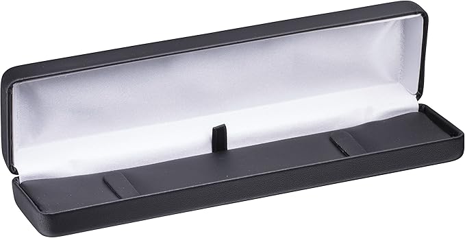 Bracelet Gift Box – Luxury Black PU Leather Jewelry Display Case with Satin Lining – Elegant Long Box for Chain Bracelet or Anklet – Perfect for Wedding, Engagement, Anniversary, Birthday