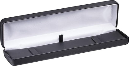 Bracelet Gift Box – Luxury Black PU Leather Jewelry Display Case with Satin Lining – Elegant Long Box for Chain Bracelet or Anklet – Perfect for Wedding, Engagement, Anniversary, Birthday