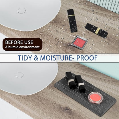 3PCS Water Absorbing Stone Tray, Fast Drying Stone Sink Tray, Stones Soap Trays, Water Absorbent Diatomite Trays, Diatomite Coasters for Kitchen Sink Bathroom Counter, Hand Soap Dish & Holders