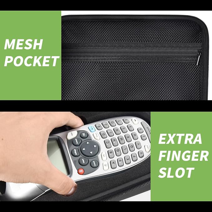 Case Compatible with DYMO LetraTag LT-100H Handheld Label Maker Machine, Holder for Labeler Makers Printer Machine & Labeling Tapes Refills, with Mesh Pocket for Accessories- (Black Sponge)