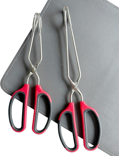 HINMAY Stainless Steel Scissor Tongs 10-Inch and 12-Inch Set, Set of 2