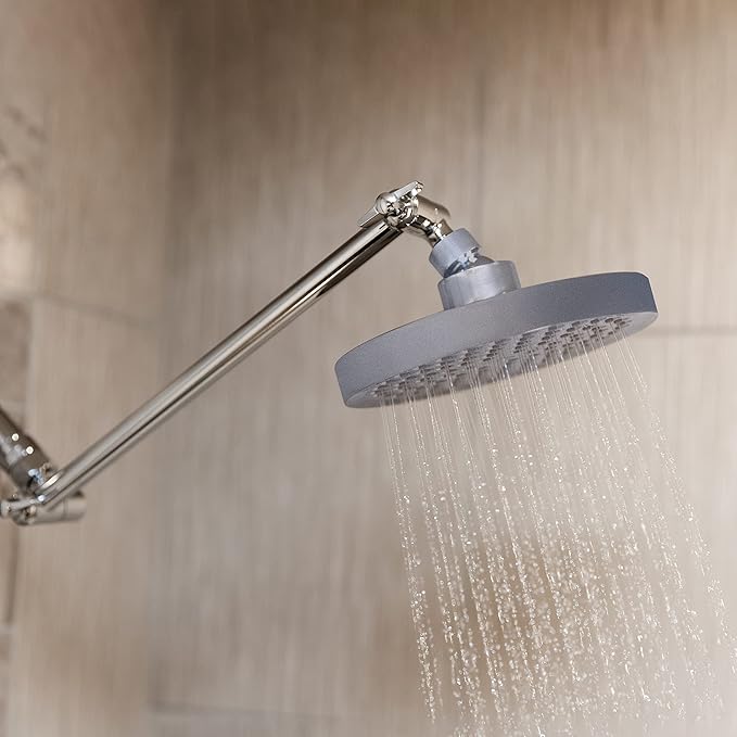 SparkPod Rain Shower Head, 6 Inch Round | High Pressure Shower Heads, 90 Nozzle (Touch-to-Clean), Adjustable Showerhead, No-tool Universal Connection