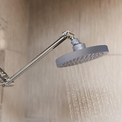 SparkPod Rain Shower Head, 6 Inch Round | High Pressure Shower Heads, 90 Nozzle (Touch-to-Clean), Adjustable Showerhead, No-tool Universal Connection