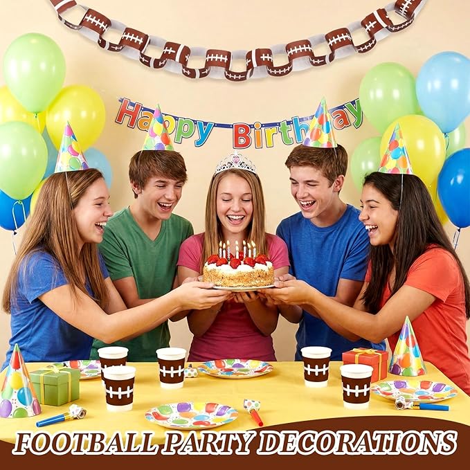 300 Pcs Football Paper Napkin Rings Bulk Disposable Sports Napkin Holder Self Adhesive Brown Silverware Wrap Band for Game Day Birthday Holiday Party Table Setting Decoration