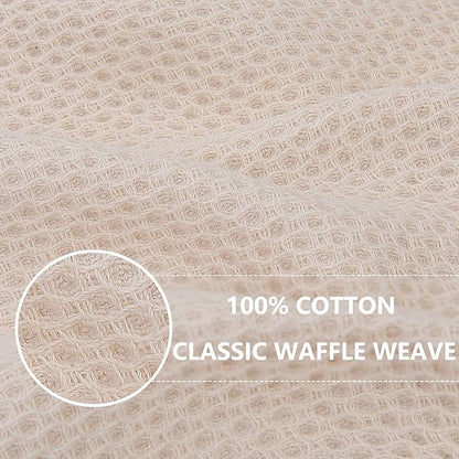 Homaxy 100% Cotton Waffle Weave Kitchen Dish Cloths, Ultra Soft Absorbent Quick Drying Dish Towels, 12 x 12 Inches, 8-Pack, Beige